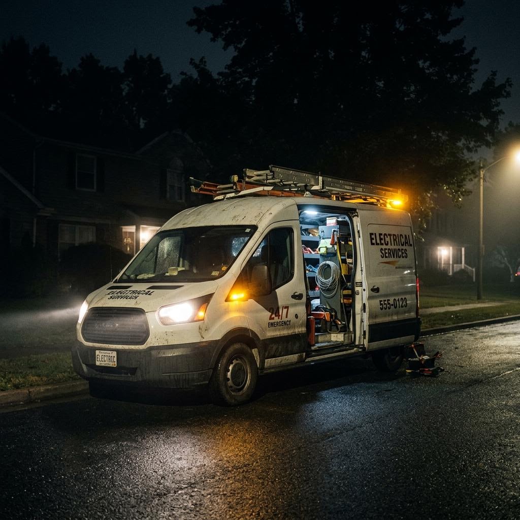 Work van at night